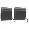 Manhattan 2600 Series Speaker System, Small Size, Big Sound, Two Speakers, Stereo, USB power, Output: 2x 3W, 3.5mm plug for sound, In-Line volume control, kabel 0.9m, Czarny, Three Year Warranty