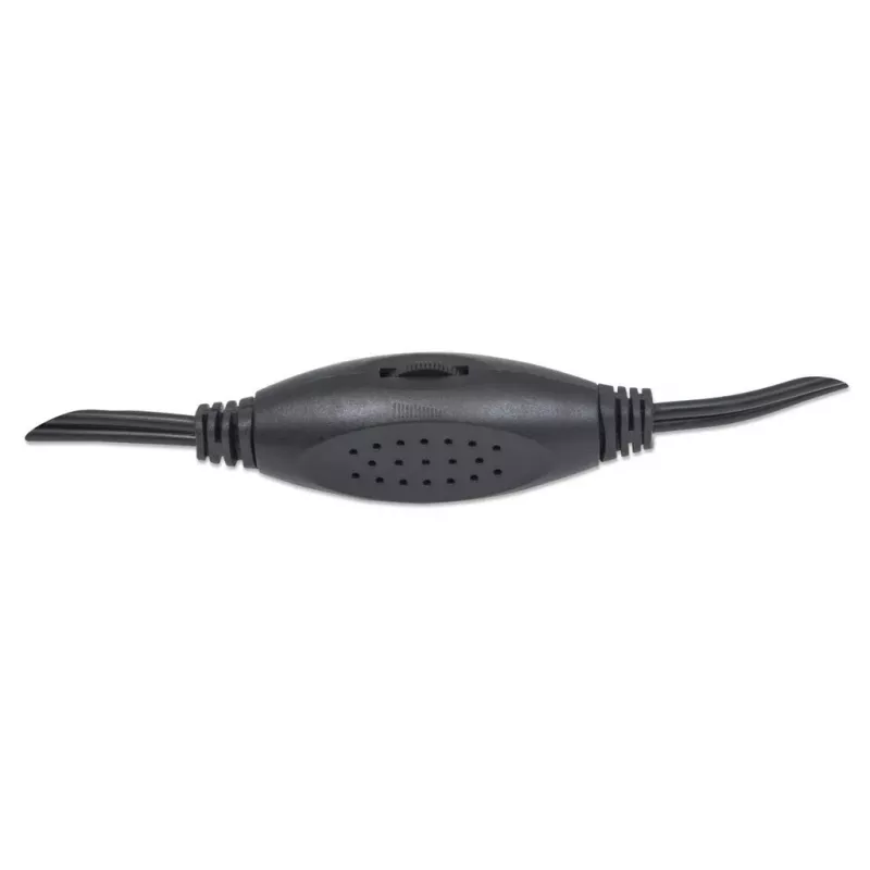 Manhattan 2600 Series Speaker System, Small Size, Big Sound, Two Speakers, Stereo, USB power, Output: 2x 3W, 3.5mm plug for sound, In-Line volume control, kabel 0.9m, Czarny, Three Year Warranty