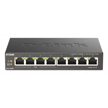 Przełącznik niezarządzalny D-Link DGS-1008P/E, L2, 8 portów, PoE