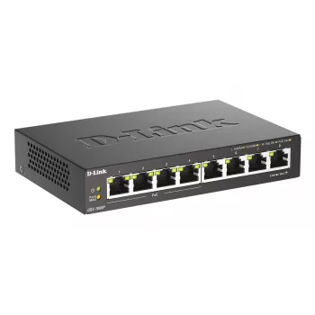 Przełącznik niezarządzalny D-Link DGS-1008P/E, L2, 8 portów, PoE