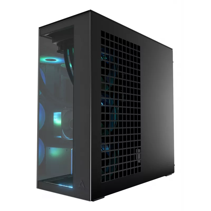ARCTIC Xtender VG (Mirror Black) Premium E-ATX PC Case z pionowym montażem GPU