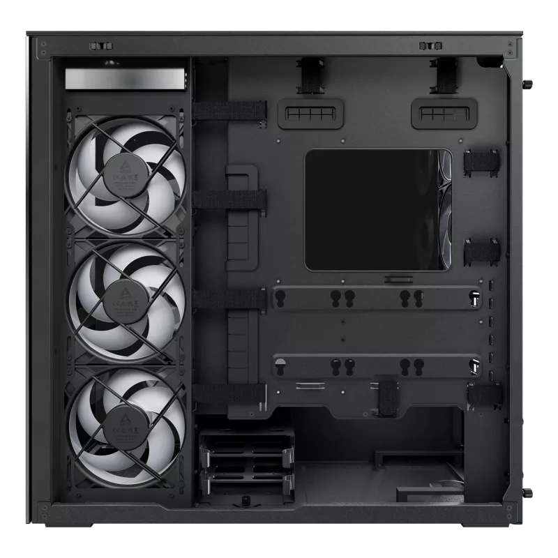 ARCTIC Xtender VG (Mirror Black) Premium E-ATX PC Case z pionowym montażem GPU
