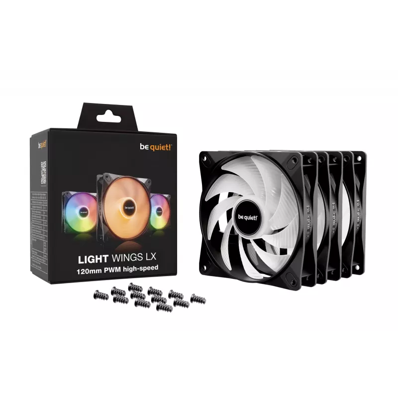 be quiet LIGHT WINGS LX 120mm PWM High Speed 3-Pack Czarny Wentylator do obudowy komputera 12 cm 3 szt.