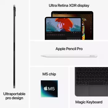 APPLE iPad Pro M5 - 11 cali - Wi-Fi + Cellular - 256 GB - Szkło standardowe - Srebrny