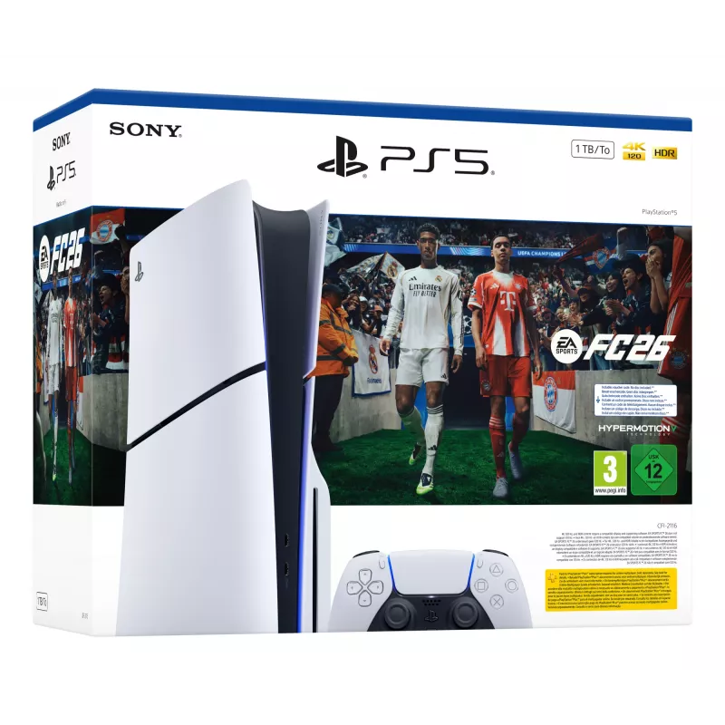 Sony PlayStation 5 + EA Sports FC 26 Bundle 1 TB Wi-Fi Czarny, Biały