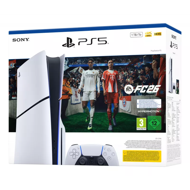 Sony PlayStation 5 + EA Sports FC 26 Bundle 1 TB Wi-Fi Czarny, Biały