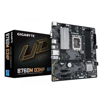 Płyta główna GIGABYTE B760M D3HP - dla procesorów Intel Core 14. generacji, 4+1+1 faz VRM, do 5600MHz DDR5, 2xPCIe 4.0 M.2, GbE LAN, USB 3.2 Gen 1