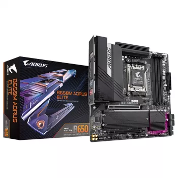 Płyta główna GIGABYTE B650M AORUS ELITE - procesory AMD Ryzen 9000, 12+2+2 faz VRM, do 8000MHz DDR5, 1xPCIe 5.0 + 1xPCIe 4.0 M.2, 2.5GbE LAN, USB 3.2 Gen 2x2