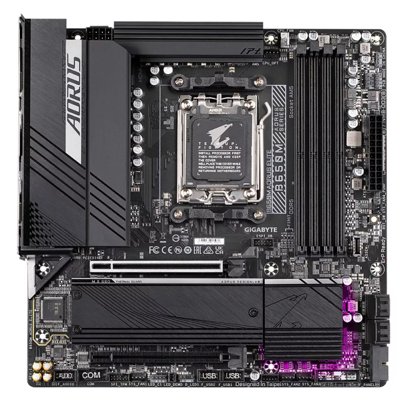 Płyta główna GIGABYTE B650M AORUS ELITE - procesory AMD Ryzen 9000, 12+2+2 faz VRM, do 8000MHz DDR5, 1xPCIe 5.0 + 1xPCIe 4.0 M.2, 2.5GbE LAN, USB 3.2 Gen 2x2