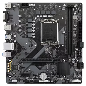 GIGABYTE B760M E Płyta Główna - Obsługuje procesory Intel Core 14. generacji, 6+1+1 faz VRM, do 7200MHz DDR5 (OC), 2xPCIe 4.0 M.2, 1 GbE LAN, USB 3.2 Gen 1