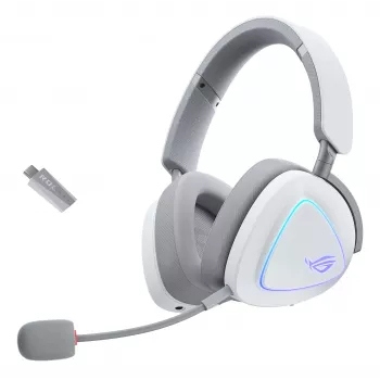 Zestaw słuchawkowy ASUS ROG Delta II Przewodowy i Bezprzewodowy Nauszny Gaming USB Type-C Bluetooth Biały