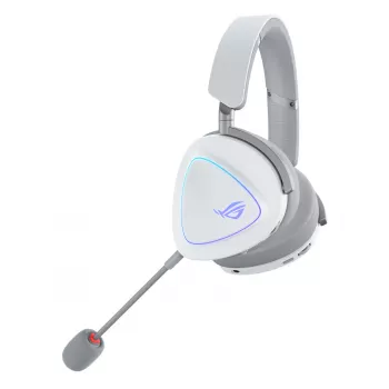 Zestaw słuchawkowy ASUS ROG Delta II Przewodowy i Bezprzewodowy Nauszny Gaming USB Type-C Bluetooth Biały