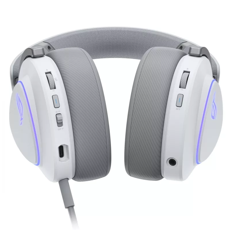 Zestaw słuchawkowy ASUS ROG Delta II Przewodowy i Bezprzewodowy Nauszny Gaming USB Type-C Bluetooth Biały