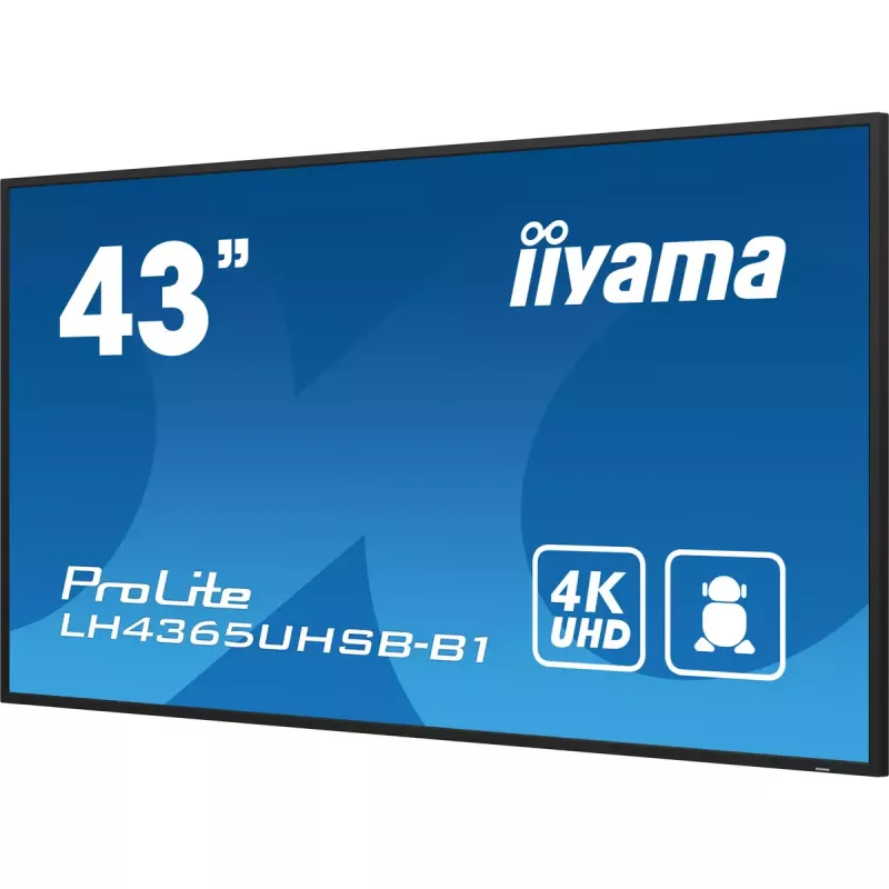 iiyama LH4365UHSB-B1 Wyświetlacz reklamowy w obudowie kiosku 108 cm (42,5 cala) LED Wi-Fi 800 cd/m² 4K Ultra HD Czarny Wbudowany procesor Android 11 24/7