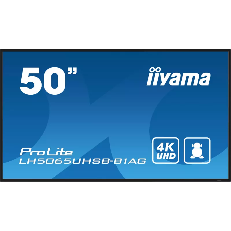iiyama LH5065UHSB-B1AG Wyświetlacz reklamowy Digital signage panel płaski 125,7 cm (49,5 cala) LCD Wi-Fi 800 cd/m² 4K Ultra HD Czarny Wbudowany procesor Android 11 24/7