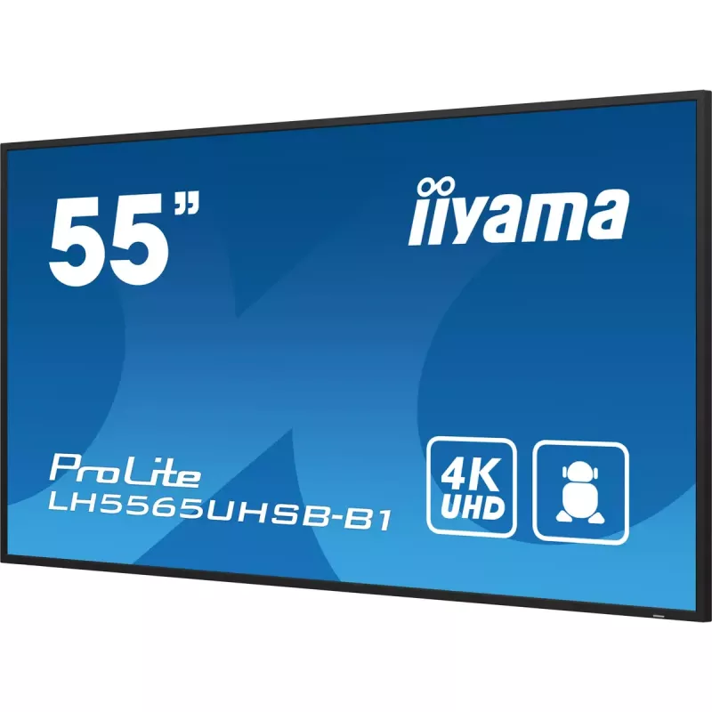 iiyama LH5565UHSB-B1 Wyświetlacz reklamowy w obudowie kiosku 138,7 cm (54,6 cala) LED Wi-Fi 800 cd/m² 4K Ultra HD Czarny Wbudowany procesor Android 11 24/7