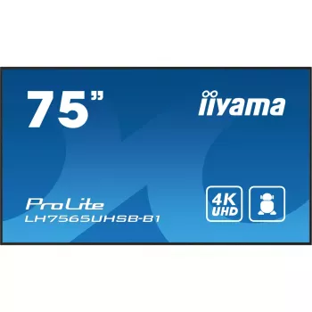 iiyama LH7565UHSB-B1 Wyświetlacz reklamowy w obudowie kiosku 189,2 cm (74,5 cala) LED Wi-Fi 800 cd/m² 4K Ultra HD Czarny Wbudowany procesor Android 11 24/7