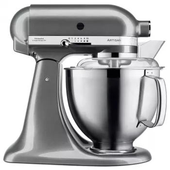 Mikser stojący KITCHENAID ARTISAN 5KSM185PS — 300 W, misa ze stali nierdzewnej 4,8 l, 10 prędkości, srebrny