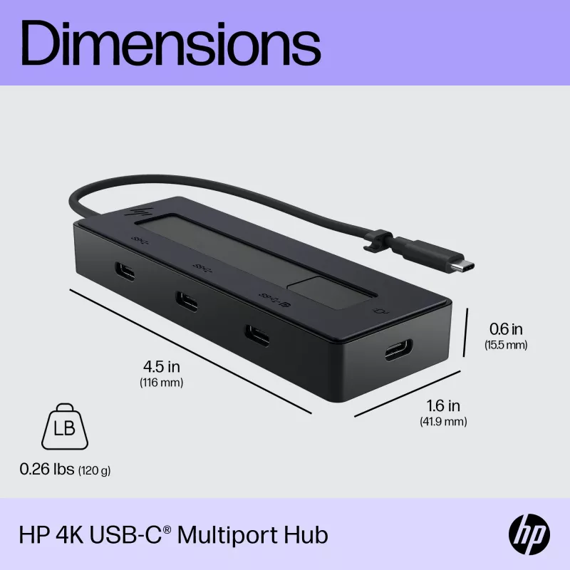 Koncentrator wieloportowy USB-C HP 4K 6G842AA#ABB