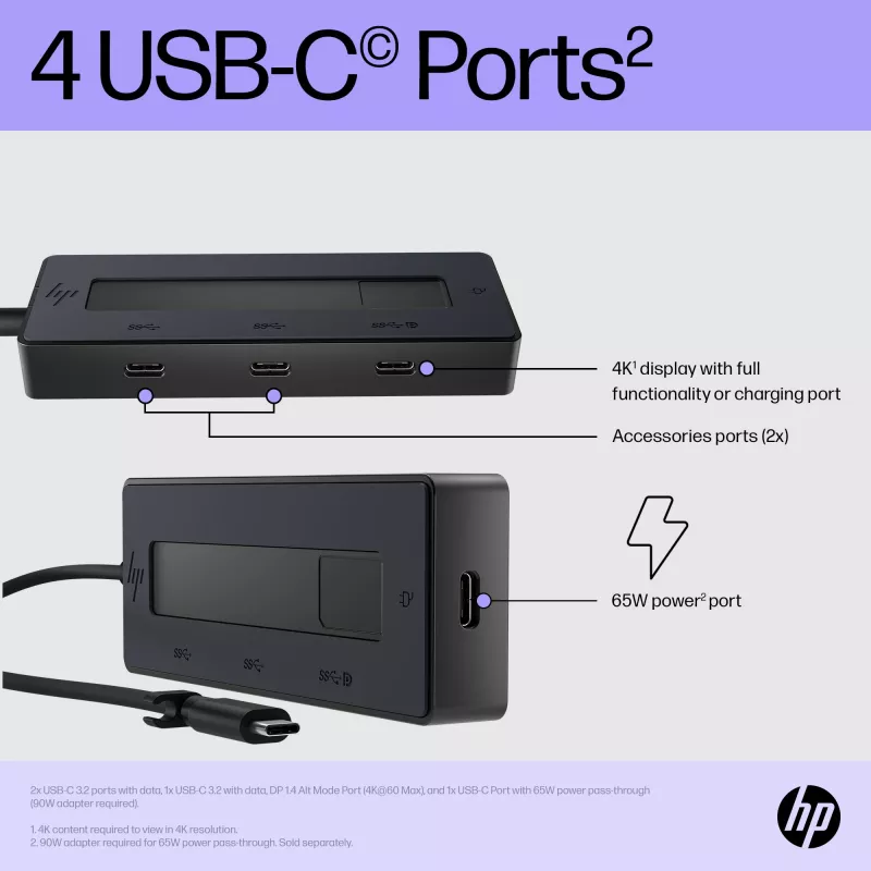 Koncentrator wieloportowy USB-C HP 4K 6G842AA#ABB