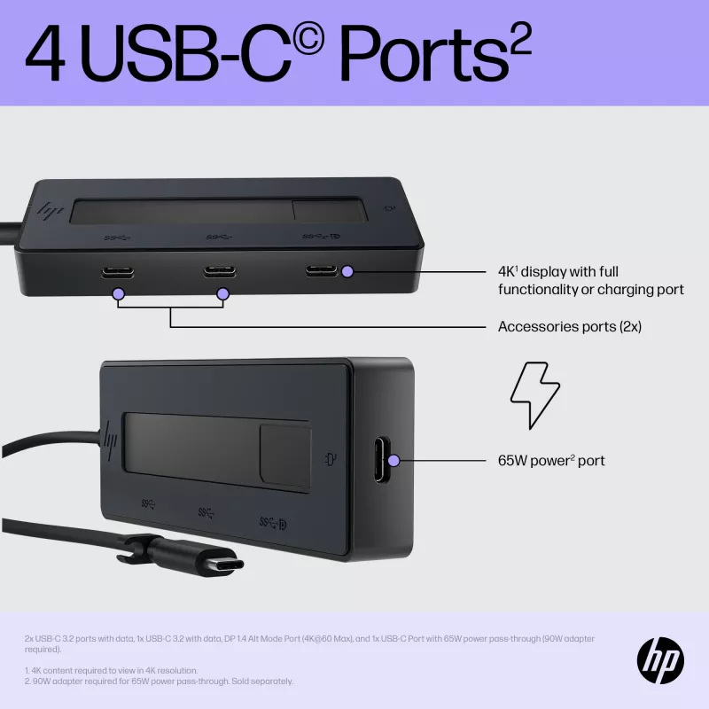 Koncentrator wieloportowy USB-C HP 4K 6G842AA#ABB