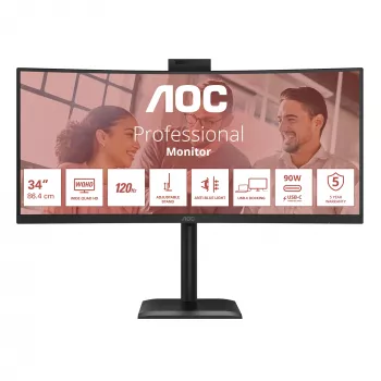 Monitor komputerowy AOC E4 CU34E4CW 86,4 cm (34 cale) 3440 x 1440 pikseli UltraWide Quad HD LED Czarny