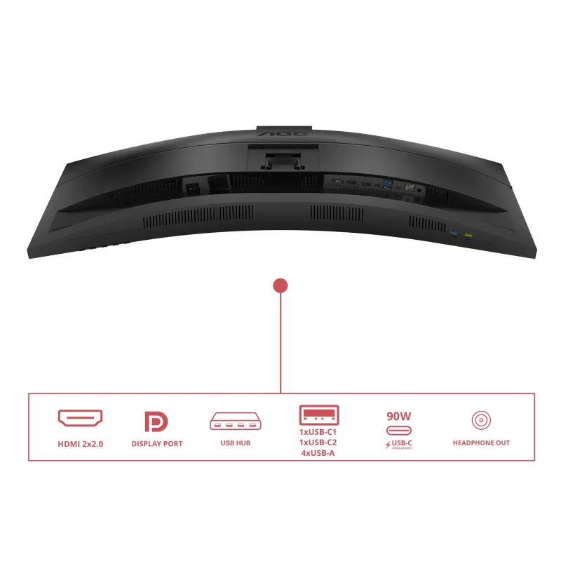 Monitor komputerowy AOC E4 CU34E4CW 86,4 cm (34 cale) 3440 x 1440 pikseli UltraWide Quad HD LED Czarny
