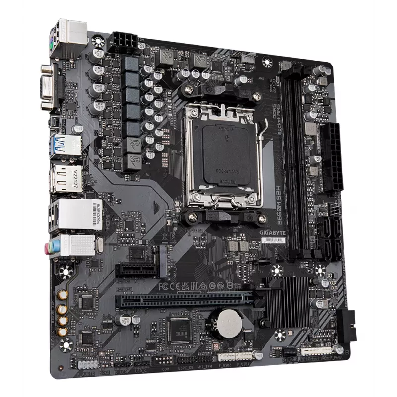 Płyta główna GIGABYTE B650M S2H - procesory AMD Ryzen serii 9000, VRM 5+2+2 fazy, do 6400 MHz DDR5 (OC), 1xPCIe 4.0 M.2, GbE LAN, USB 3.2 Gen 1
