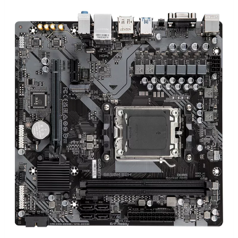 Płyta główna GIGABYTE B650M S2H - procesory AMD Ryzen serii 9000, VRM 5+2+2 fazy, do 6400 MHz DDR5 (OC), 1xPCIe 4.0 M.2, GbE LAN, USB 3.2 Gen 1