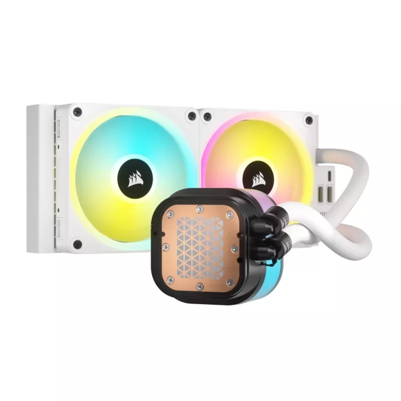 CORSAIR CPU Cooler - Icue Link H100I RGB Aio Liquid Cooler - biały
