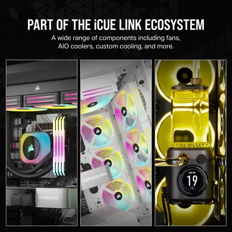 CORSAIR CPU Cooler - Icue Link H100I RGB Aio Liquid Cooler - biały