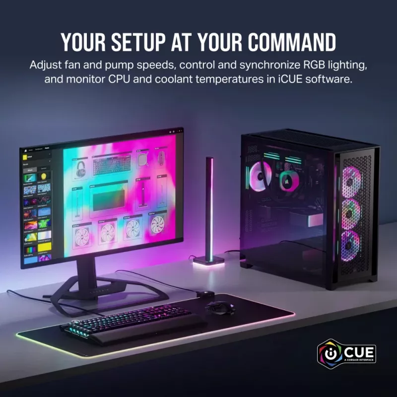 CORSAIR CPU Cooler - Icue Link H100I RGB Aio Liquid Cooler - biały