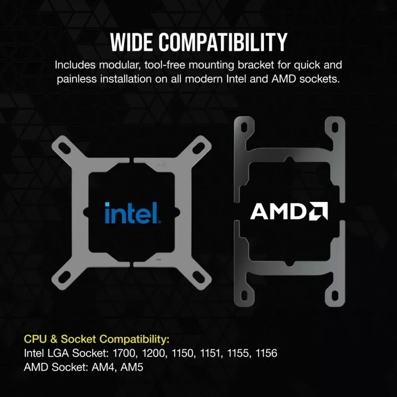 CORSAIR CPU Cooler - Icue Link H100I RGB Aio Liquid Cooler - biały