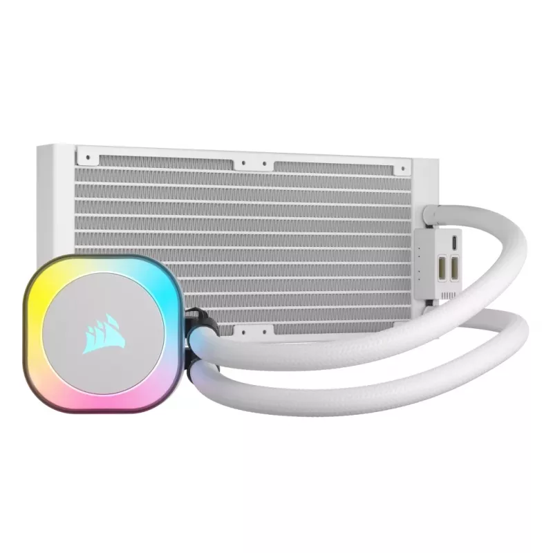 CORSAIR CPU Cooler - Icue Link H100I RGB Aio Liquid Cooler - biały
