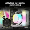 CORSAIR CPU Cooler - Icue Link H100I RGB Aio Liquid Cooler - biały