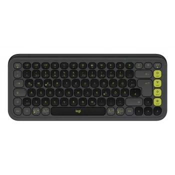 LOGITECH Klawiatura bezprzewodowa - Pop Icon Keys - grafitowo-zielona Qwertz niemiecka