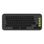 LOGITECH Klawiatura bezprzewodowa - Pop Icon Keys - grafitowo-zielona Qwertz niemiecka