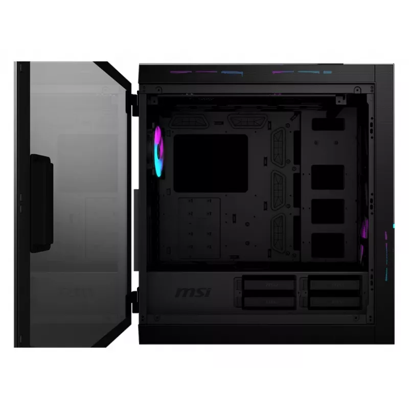 Obudowa komputerowa MSI MPG SEKIRA 500X Full Tower Gaming 'Czarna, 3x 200mm ARGB + 1x 200mm + 1x120mm ARGB Wentylatory, Mystic Light Sync, 8-kanałowy Hub ARGB, USB Type-C, Szklane panele, E-ATX, ATX, mATX, mini-ITX'
