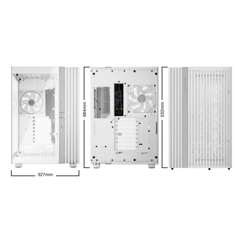 Obudowa PC bequiet! LIGHT BASE 900 FX Full Tower Biała — Full Tower, XL-ATX, wentylatory RGB, GPU do 49,5 cm, cooler CPU do 190 mm