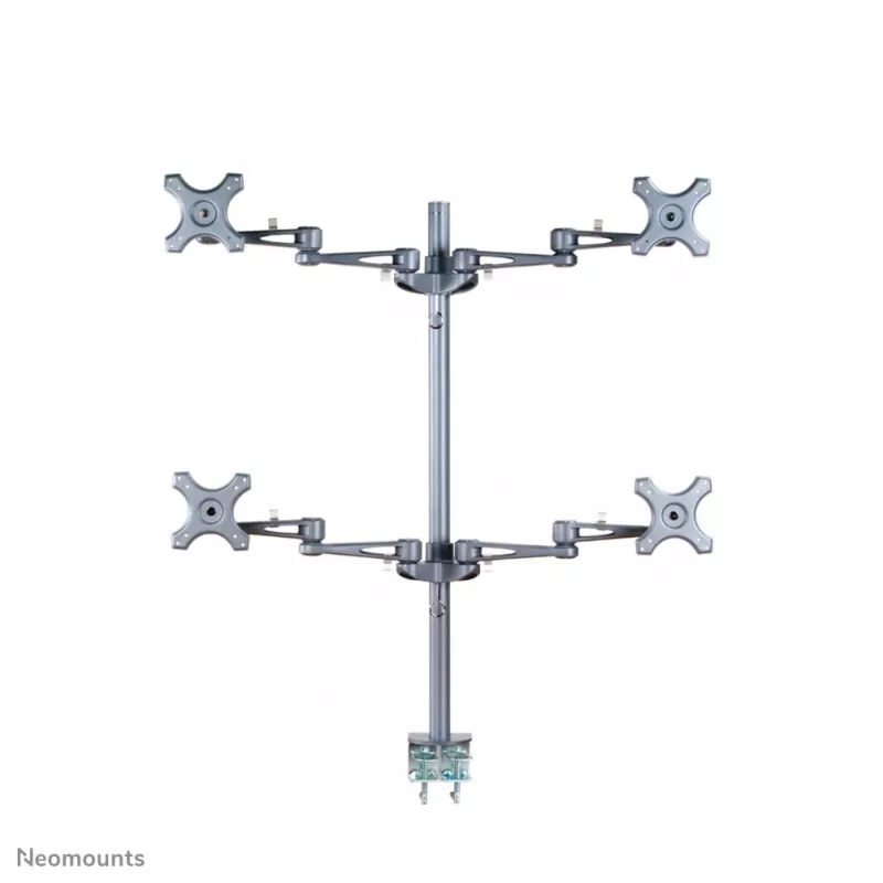 Neomounts FPMA-D935D4 Uchwyt do monitora 10-27 cali, Zacisk, 6 kg, 25,4 cm (10 cali), 68,6 cm (27 cali), 100 x 100 mm, Srebrny