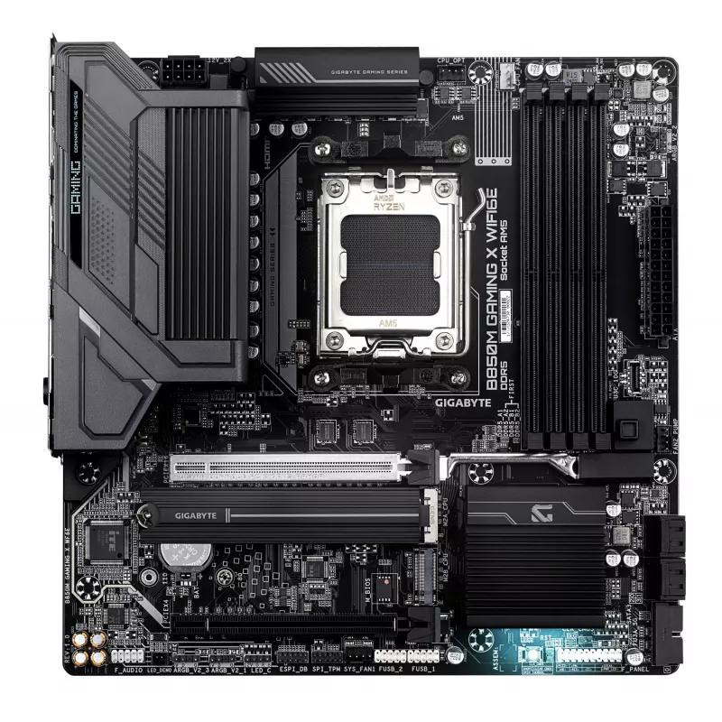 Płyta główna GIGABYTE B850M GAMING X WIFI6E - procesory AMD Ryzen 9000 Series, 10+2+2 faz cyfrowy VRM, do 8200MHz DDR5 (OC), 1xPCIe 5.0 + 1xPCIe 4.0 M.2, 2.5LAN, WIFI 6E, USB 3.2 Gen 2