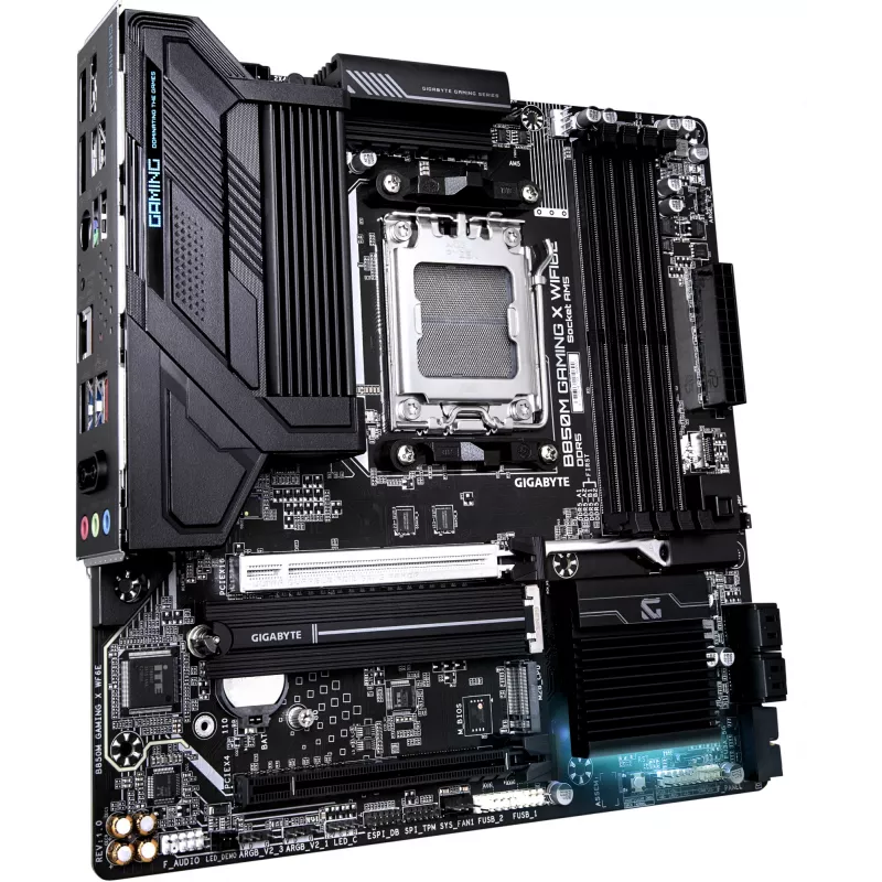 Płyta główna GIGABYTE B850M GAMING X WIFI6E - procesory AMD Ryzen 9000 Series, 10+2+2 faz cyfrowy VRM, do 8200MHz DDR5 (OC), 1xPCIe 5.0 + 1xPCIe 4.0 M.2, 2.5LAN, WIFI 6E, USB 3.2 Gen 2