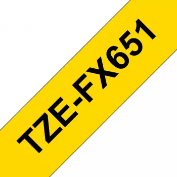 Taśma do drukarek etykiet Brother TZE-FX651 Czarny na żółtym TZ