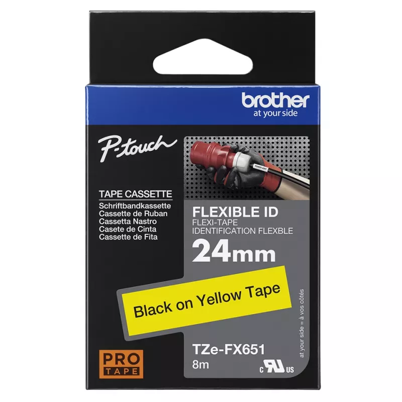 Taśma do drukarek etykiet Brother TZE-FX651 Czarny na żółtym TZ