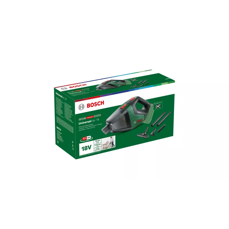 Bosch UniversalVac 18 odkurzacz pionowy 2-w-1 Bateryjny Na sucho Bezworkowy Czarny, Zielony