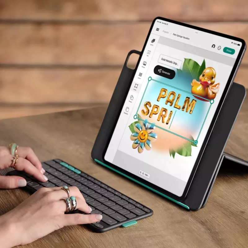 LOGITECH Flip Folio Graphite - iPad Pro 13-calowy (M4) iPad Air 13-calowy (M2 i M3) - QWERTZ Niemiecki
