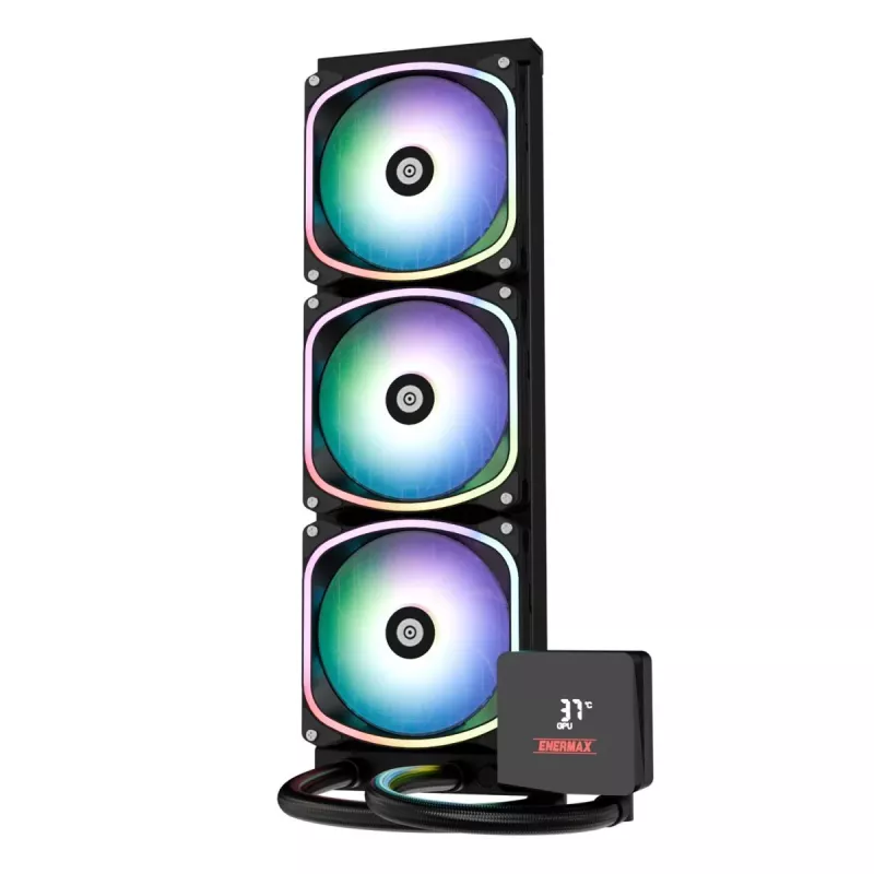 Chłodzenie cieczą All-in-one ENERMAX Aquafusion II 360 mm, wentylatory 120 mm, 380 W TDP, czarny