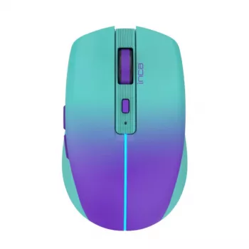 Mysz bezprzewodowa INCA Iwm-511rm - RF bezprzewodowa + Bluetooth + USB Type-C - 1600 dpi - 6 przycisków - zielono-fioletowa