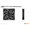 be quiet Light Wings 140mm ARGB PWM High Speed Fan Czarny 3 Pack