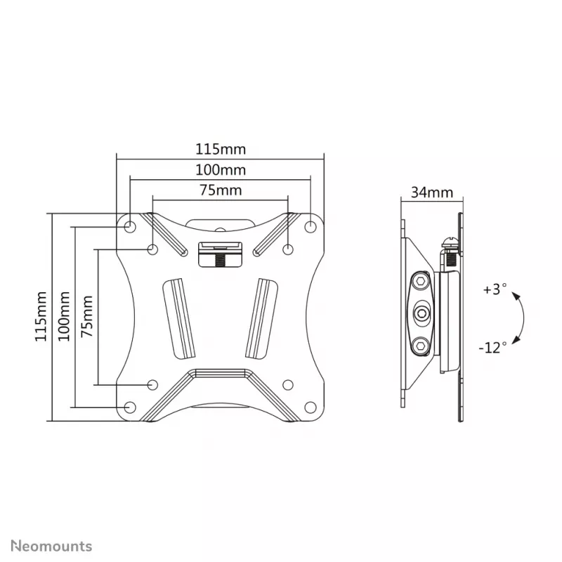 Neomounts NM-W60Czarny Monitor/TV mount wall 10-30 inch - tiltable